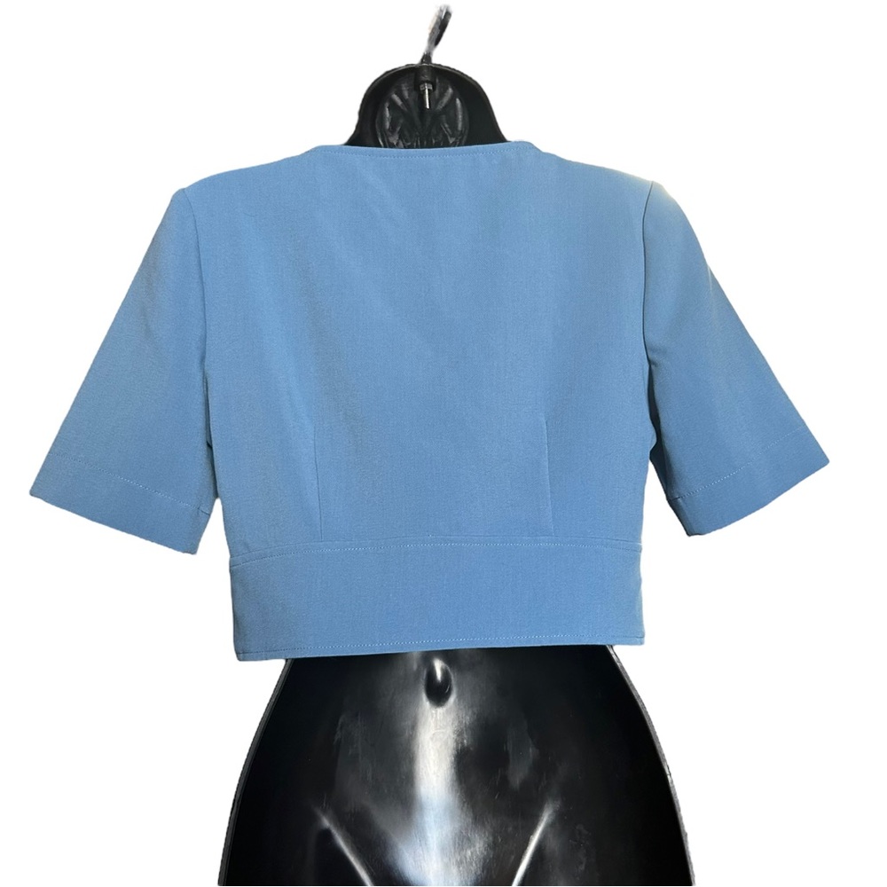 Jill Jill Stuart Blue Zip Crop Top 2 - Picture 2 of 3